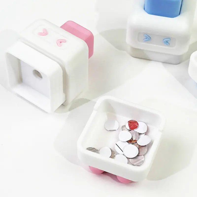 Picture of 1PC Cute robot 5mm loose-leaf puncher small mini manual single hole puncher paper puncher