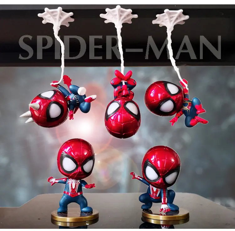 Picture of Spiderman Action Toy Figures Cartoon Anime Marvel Hero Model Doll Kawaii Cute Childer Kids Toys