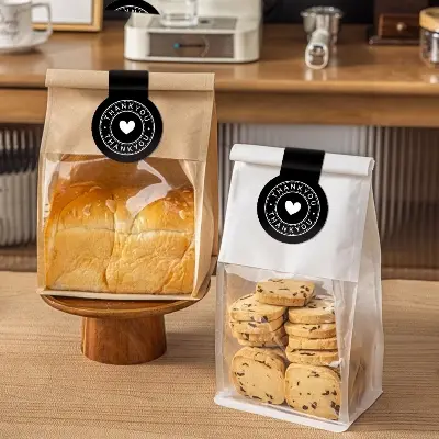 Picture of 50pcs Pack Black Box Seal Stickers Thank You Label Sticker Packaging Material