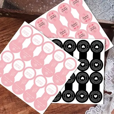 Picture of 50pcs Pack Black Box Seal Stickers Thank You Label Sticker Packaging Material
