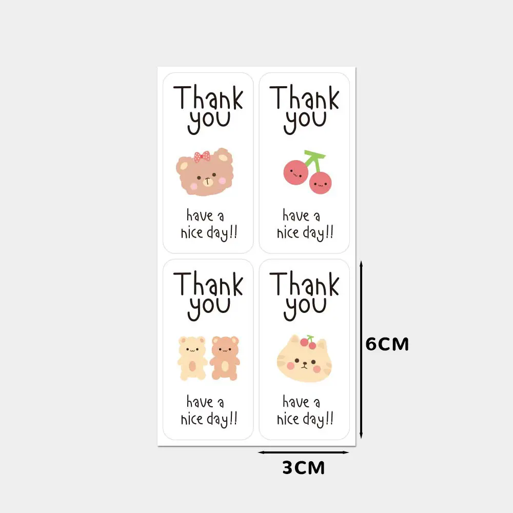 Picture of 50Pcs Cute Thank You Stickers For Small Business Gift Packaging Sealing Label Decor Sticker