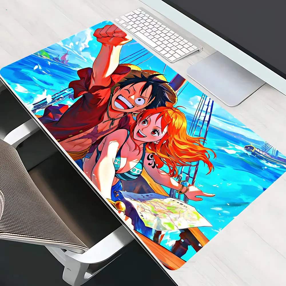 Picture of One pieces Luffy Mouse Pad Gaming Laptops Keyboard Mat Deskmat Pc Accessories Desk Protector Mousepad Gamer Mats Anime