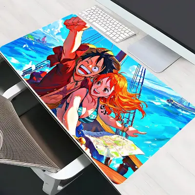 Picture of One pieces Luffy Mouse Pad Gaming Laptops Keyboard Mat Deskmat Pc Accessories Desk Protector Mousepad Gamer Mats Anime