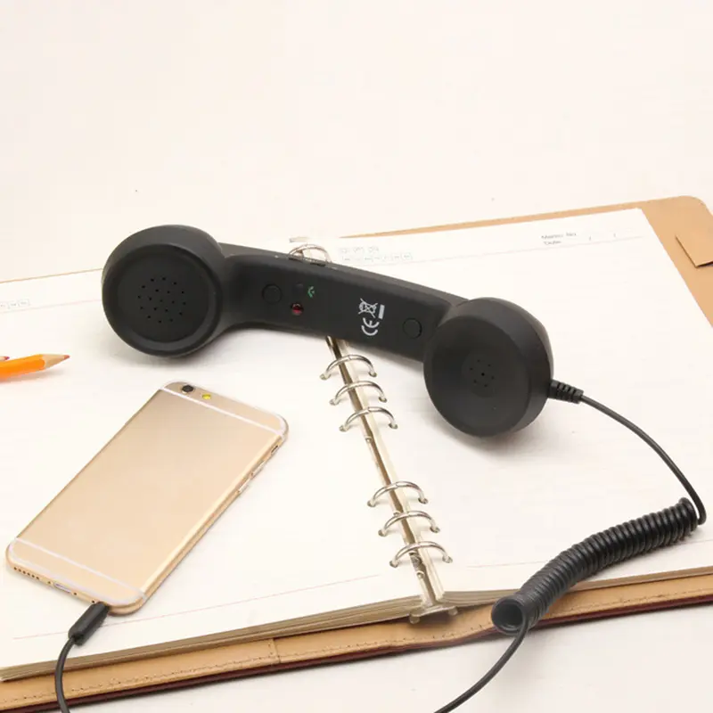 Picture of New Fashion 3.5mm Mic Retro Telephone Cell Phone Handset Receiver For iPhone Fancy Gift Mobile Phone Receive