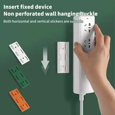 Picture of 1PC Wall-Mounted Plug Fixer Sticker Punch-free Home Self-Adhesive Cable Wire Organizer Power Strip Holder