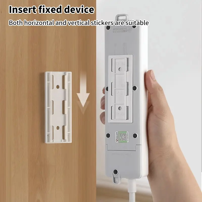 Picture of 1PC Wall-Mounted Plug Fixer Sticker Punch-free Home Self-Adhesive Cable Wire Organizer Power Strip Holder