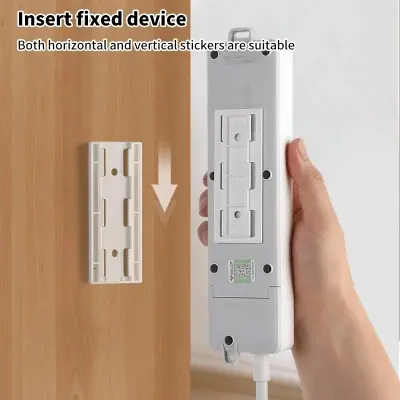 Picture of 1PC Wall-Mounted Plug Fixer Sticker Punch-free Home Self-Adhesive Cable Wire Organizer Power Strip Holder