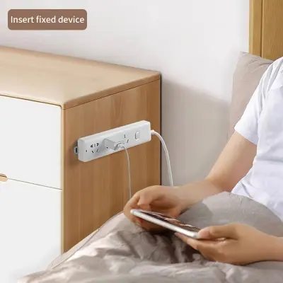 Picture of 1PC Wall-Mounted Plug Fixer Sticker Punch-free Home Self-Adhesive Cable Wire Organizer Power Strip Holder