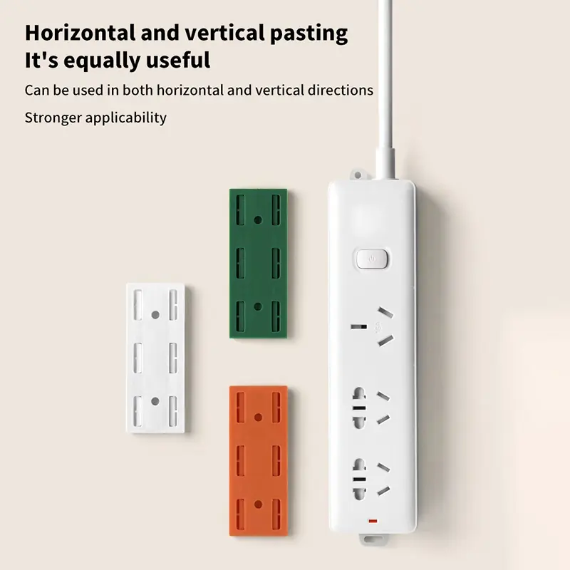 Picture of 1PC Wall-Mounted Plug Fixer Sticker Punch-free Home Self-Adhesive Cable Wire Organizer Power Strip Holder