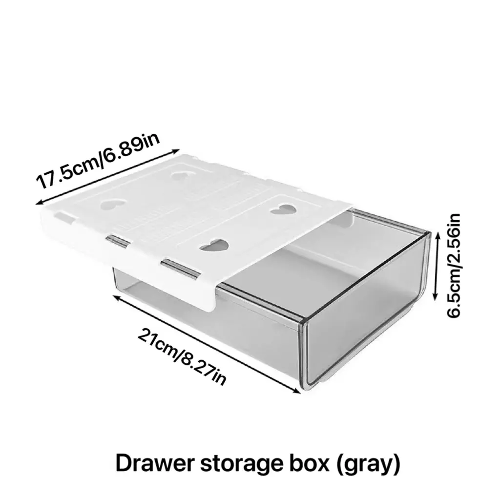 Picture of Invisible Storage Table Shelf Storage Box New Pull Out Storage Box Hanging Under Desk Drawer Large Capacity Undertable Drawer