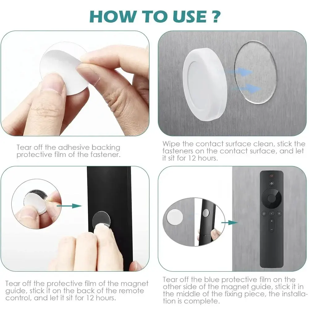 Picture of Magnetic Hook Extras Stark Magnet No Need to Punch Holes Wall Mount Television Strong Paste Air Conditioner Remote Control Ring 4pcs