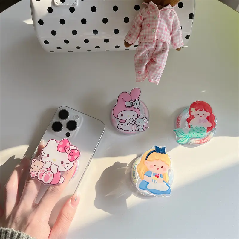 Picture of Sanrio Hello Kitty Foldable Phone Holder Finger Ring Holder Phone Bracket Stand Socket Extendable Finger Grip for Mobile Phone