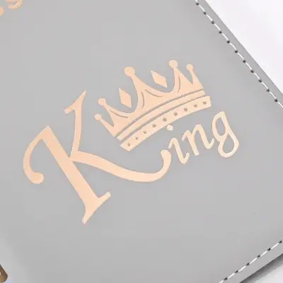 Picture of Crown Print PU Passport Cover Case Couple Passport Holder Flight Ticket Clip ID Holder Credit Card Holder Travel Accessories