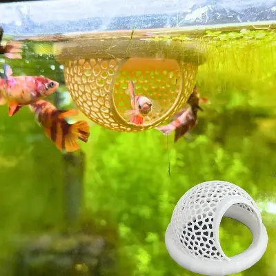 Picture of New Small Aquatic Pet Lounge Aquarium Accessories Floating Hole Fish Shrimp Hiding Place 3 In 1 Hammock Feeding Ring Beta