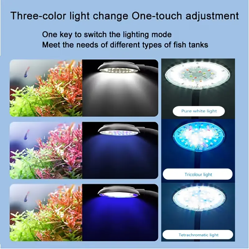 Picture of 5W Fish Tank Clip Lamp,USB Power LED Full Spectrum,Waterproof Algae Lighting 360-degree Tank Light for Turtle Fish Tanks 1 Switch model