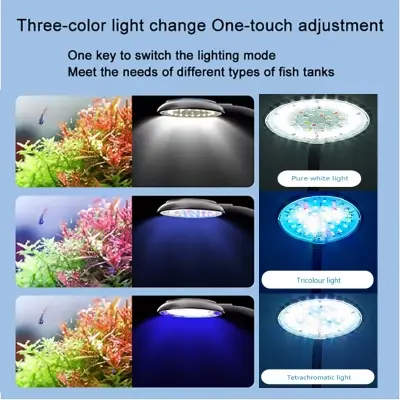 Picture of 5W Fish Tank Clip Lamp,USB Power LED Full Spectrum,Waterproof Algae Lighting 360-degree Tank Light for Turtle Fish Tanks 1 Switch model
