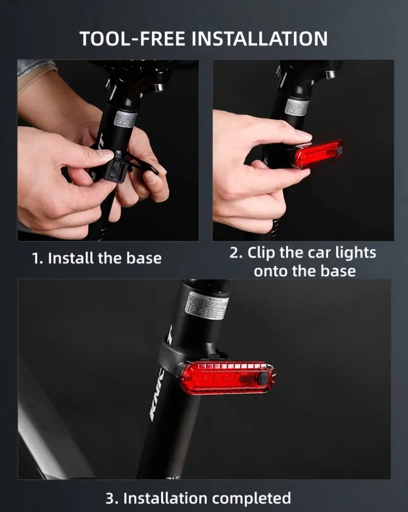 Picture of Rear Bike Tail Light USB Rechargeable Ultra Bright Taillights Fit On Bicycle Easy to Install for Cycling Safety Bicycle Light