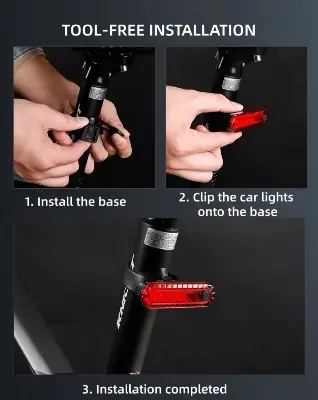 Picture of Rear Bike Tail Light USB Rechargeable Ultra Bright Taillights Fit On Bicycle Easy to Install for Cycling Safety Bicycle Light