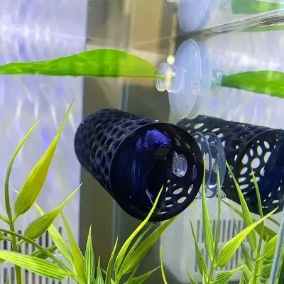Picture of 1 Pc Betta Fish Tunnel Toy Hollow Sleeping Tube with Suction Cup Betta Hammock Hidden Resting Tube for Fish Tank Decorations Black