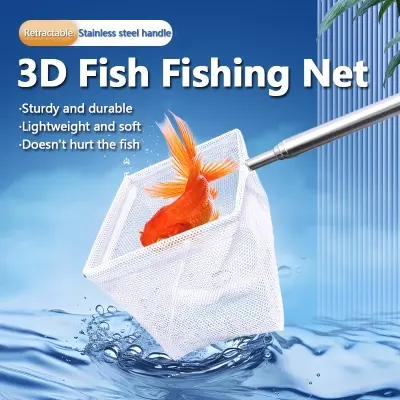 Picture of Stainless Steel Fine Net Fishing Net - Retractable and Durable Aquarium and Fish Tank To Catch Small Fish Accessories