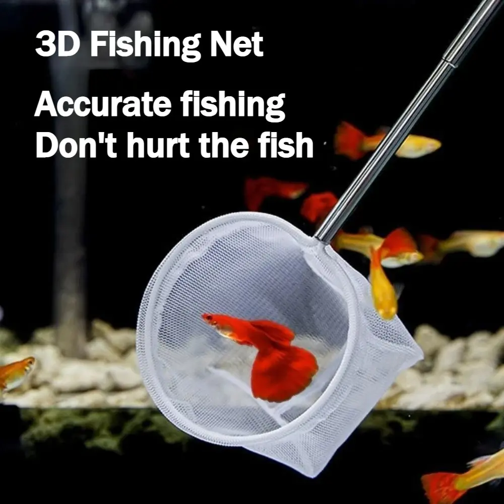 Picture of Stainless Steel Fine Net Fishing Net - Retractable and Durable Aquarium and Fish Tank To Catch Small Fish Accessories