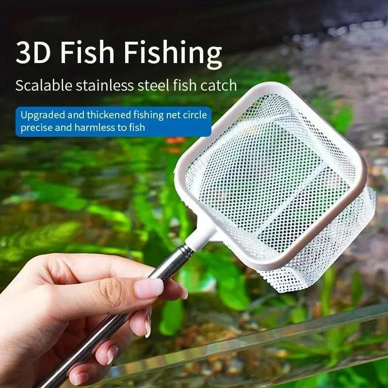 Picture of Stainless Steel Fine Net Fishing Net - Retractable and Durable Aquarium and Fish Tank To Catch Small Fish Accessories
