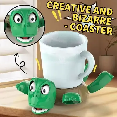 Picture of 1PC turtle coaster, anti slip and heat-resistant silicone table drink mat, cute kitchen decoration gift Green