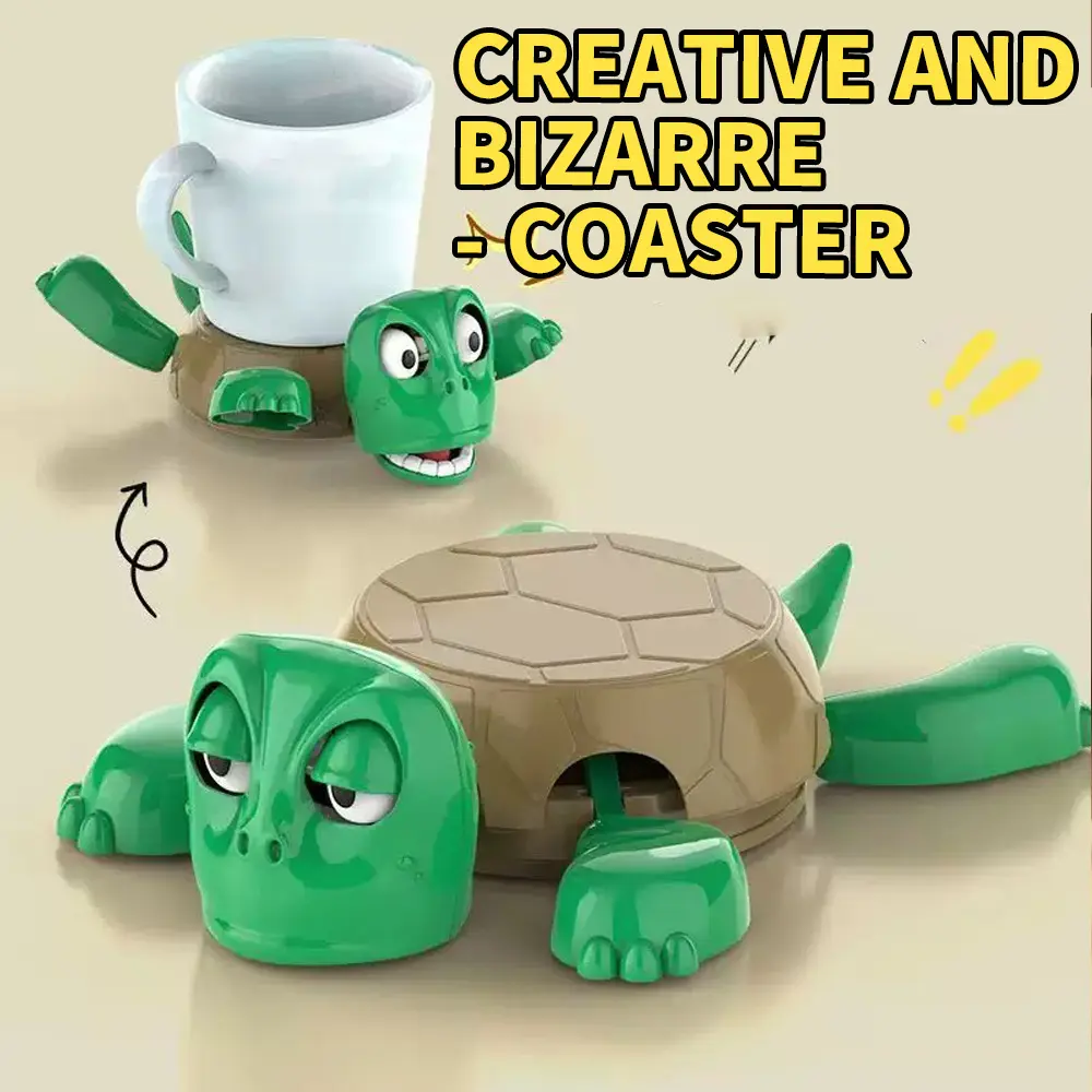 Picture of 1PC turtle coaster, anti slip and heat-resistant silicone table drink mat, cute kitchen decoration gift Green