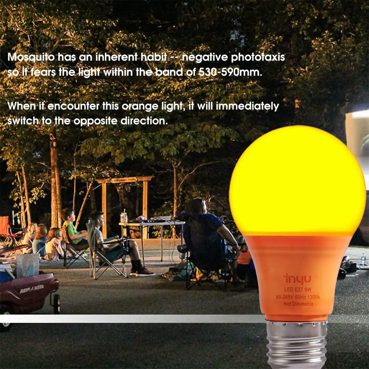 Picture of Led Yellow Bug Light Bulbs Bulb 9w E27 Spectral Mosquito Repellent Physical Lamps Zapper Globe 220v Flies Fly Trap Anti Electric