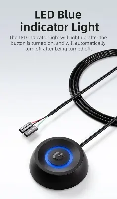 Picture of External Desktop Switch LED Lights PC Motherboard Computer Startup Extension Cable Power On/Off Button for Home Office