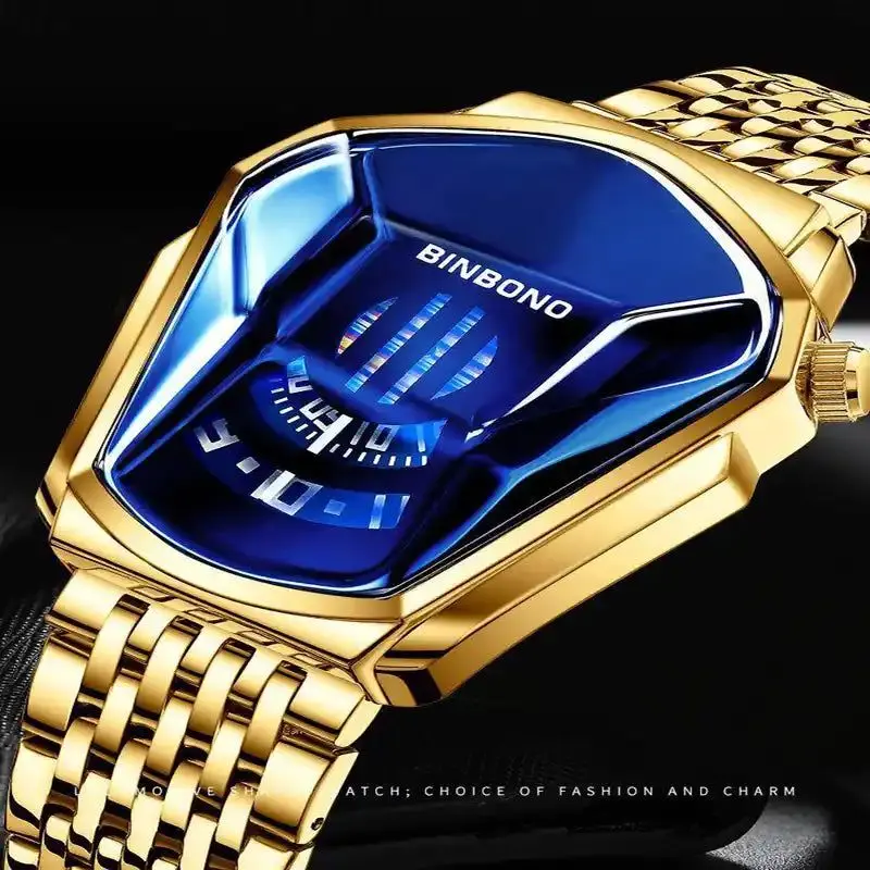 Picture of Binbond Quartz men's watch golden color