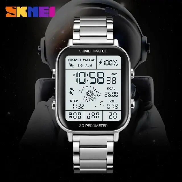 Picture of Skmei 1888 Luxury Digital Watch For Men - ঘড়ি -Watch - Silver