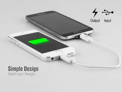 Picture of Mobile to mobile charge transfer cable - White