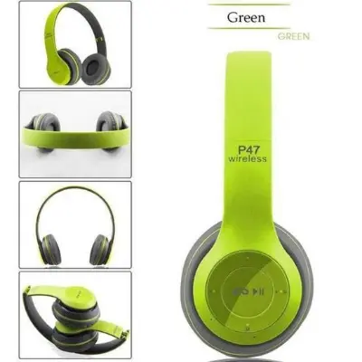 Picture of P47 Wireless Bluetooth Headphone Stereo Earphone with SD Card Slot - Green