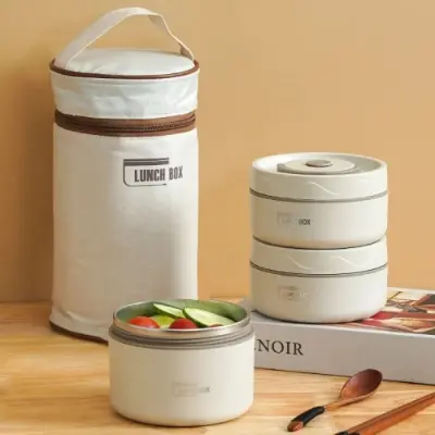 Picture of 3 Pcs Stainless Steel Lunch Box With Bag