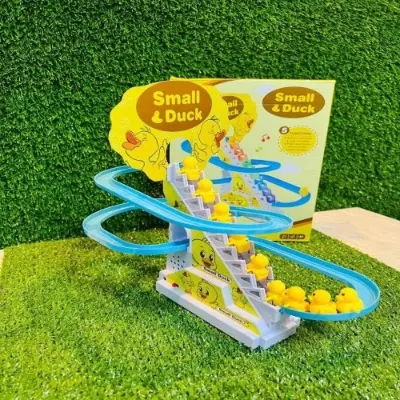 Picture of Electric Cartoon Duck Climbing Music Train Duck Toys 9pcs duck