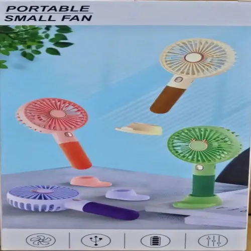 Picture of Portable Mini USB Rechargeable Handheld Fan with Stand – Travel-Friendly