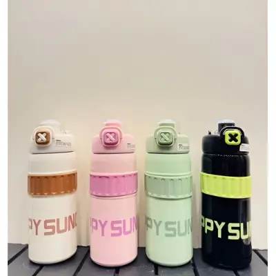 Picture of Happy Sunday Branded Stainless Steel Vacuum Thermos Water Bottle 420ML