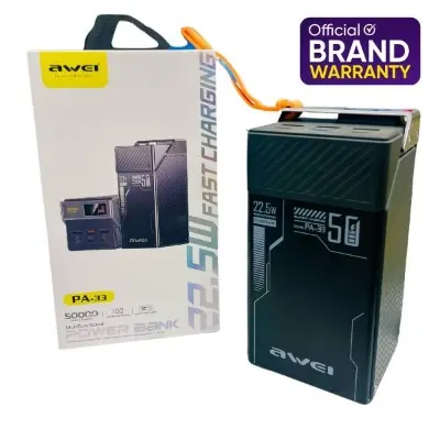 Picture of Awei 22.5W Fast Charging 3 USB Power Bank 50000mAh PA-33
