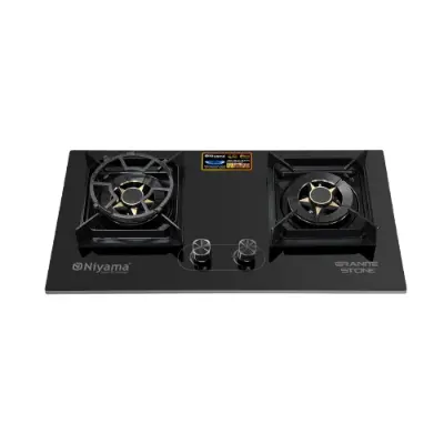 Picture of Niyama Glossy Granite Stone 2 Burner Cabinet Gas Hob NGH-2017-LGP-NG