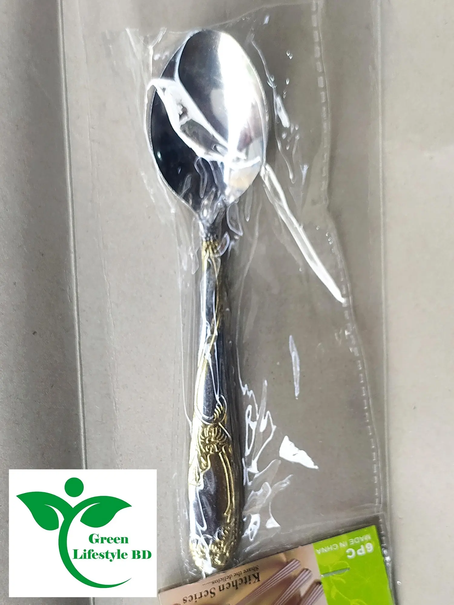 Picture of 6 pieces Stainless steel Tea Spoon Set- Multi-Design 6-Inch For Kitchen and Dining - Silver