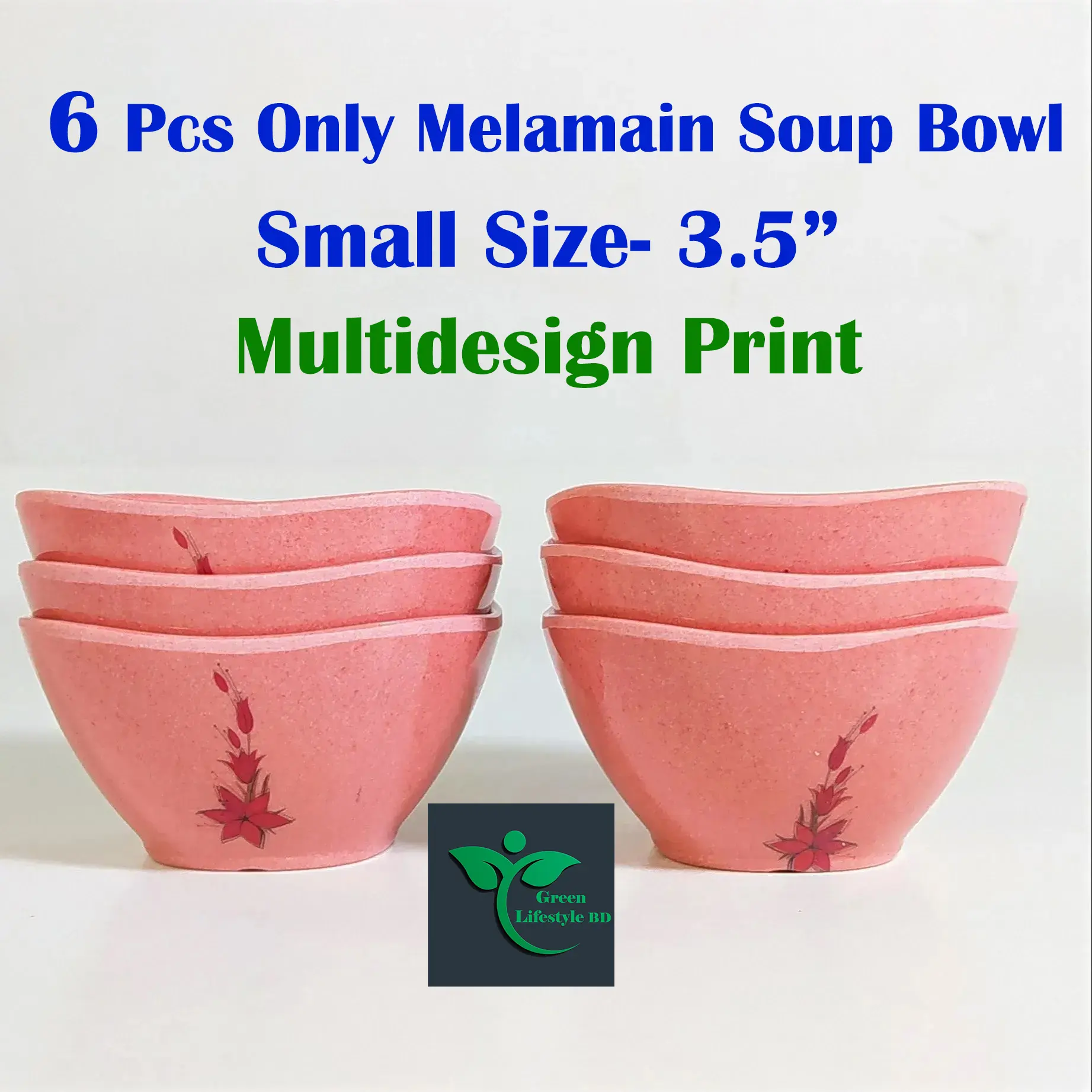 Picture of Square Soup Bowl Set In Pink Color - Adds Elegance To Your Table Setting (6 Pieces, 3.5 Inches) - Pink