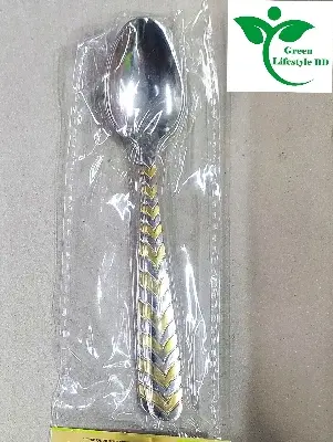 Picture of 6 piece Stainless steel spoon for kitchen and dining  (Size 6 inch) multi design Spoon. - Silver