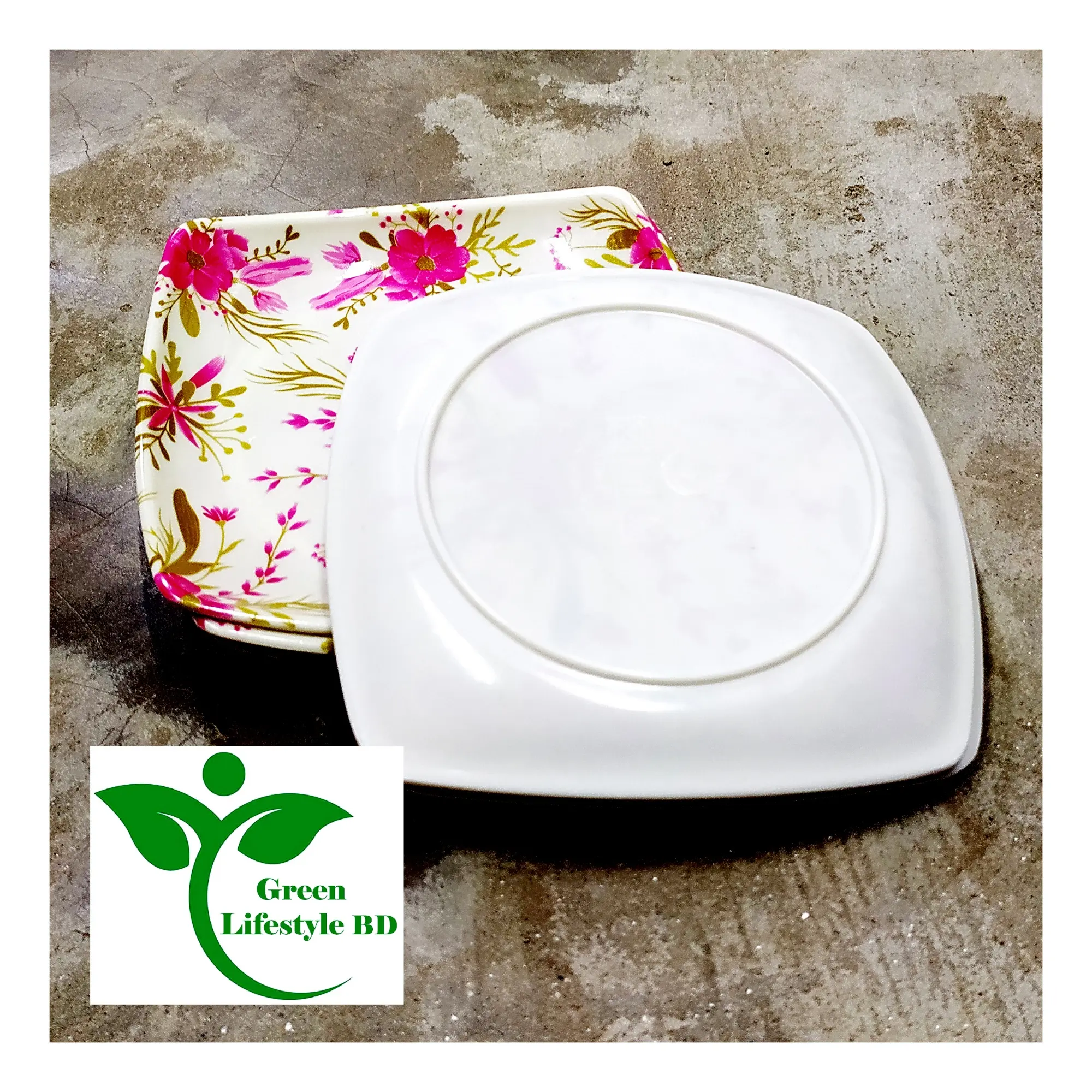 Picture of 6 Pcs Melamine Half Plate Size (6.5 Inches) Classical Multi Design For Home and Office - Multicolor