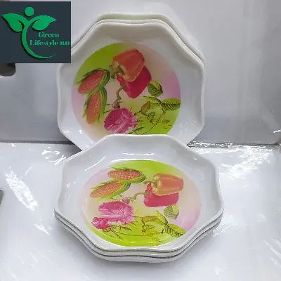 Picture of New Style Melamine Plate 6 Piece Set (Size 5" Inch) for Home and Office. - White