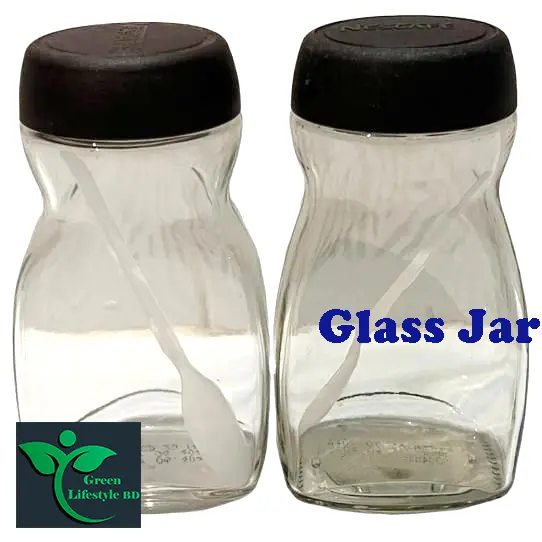 Picture of 500gm super clean Glass Jar/Kacher jar 02 Pieces Set for Kitchen & Dining. Glassware Food container. - Clear