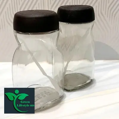 Picture of 500gm super clean Glass Jar/Kacher jar 02 Pieces Set for Kitchen & Dining. Glassware Food container. - Clear