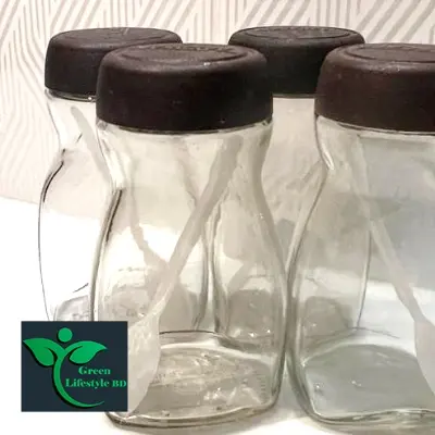 Picture of 500gm super clean Glass Jar/Kacher jar 04 Pieces Set for Kitchen & Dining. Glassware Food container. - Clear 4 pcs