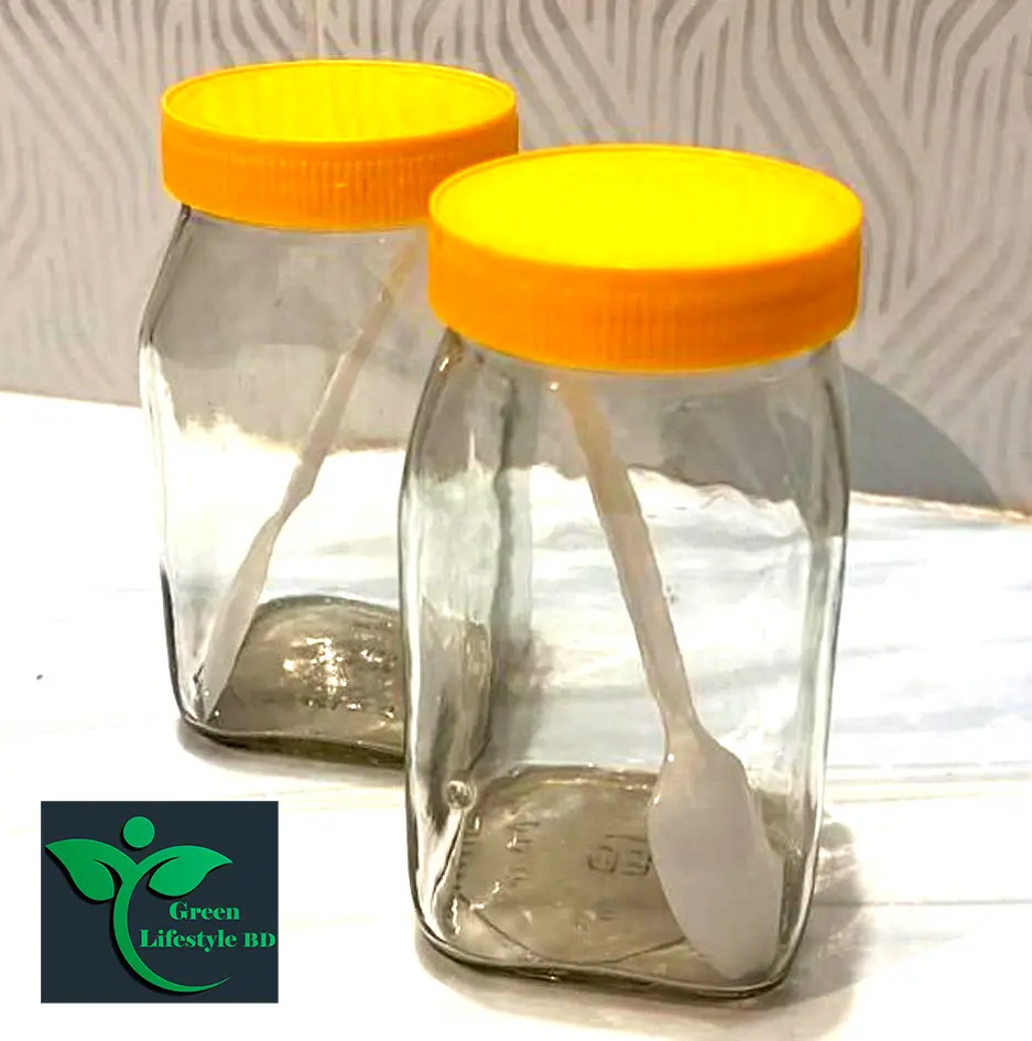 Picture of Big Size 1000 ml Glass Jar 02 Pes  Set for Kitchen and dining, Glassware food jar, Food container Set, kitchen glass jar. - Clear 2pcs