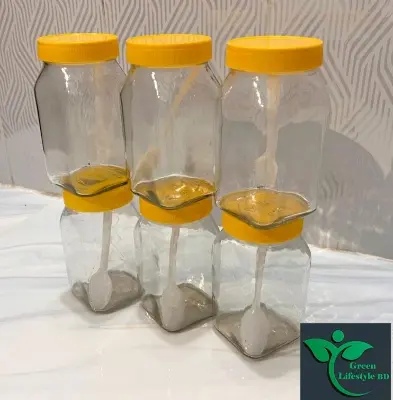 Picture of Clear 500gm Glass Jar 06 Pes Set for Kitchen and dining, Glassware food jar, Food container Set, kitchen glass jar. - Clear
